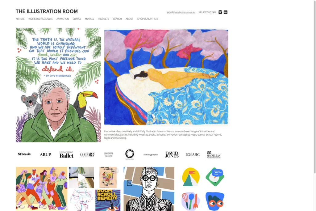 Screenshot of The Illustration Room homepage